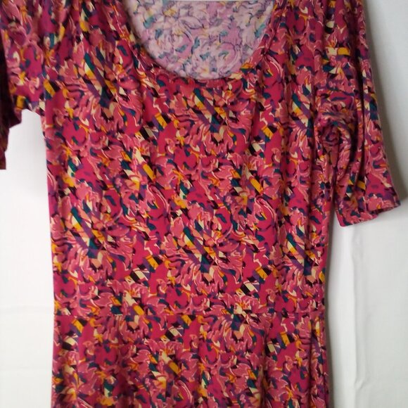 Lularoe Maxi Dress Women S Long Length Short Sleeve Pattern Colorful - Picture 3 of 16